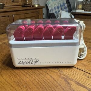 Clairol Quick Lift Heated Styling Clips Model L-12 Vintage Complete Tested Work